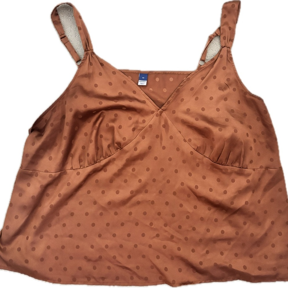 Brown Polka Dot Sleeveless Top